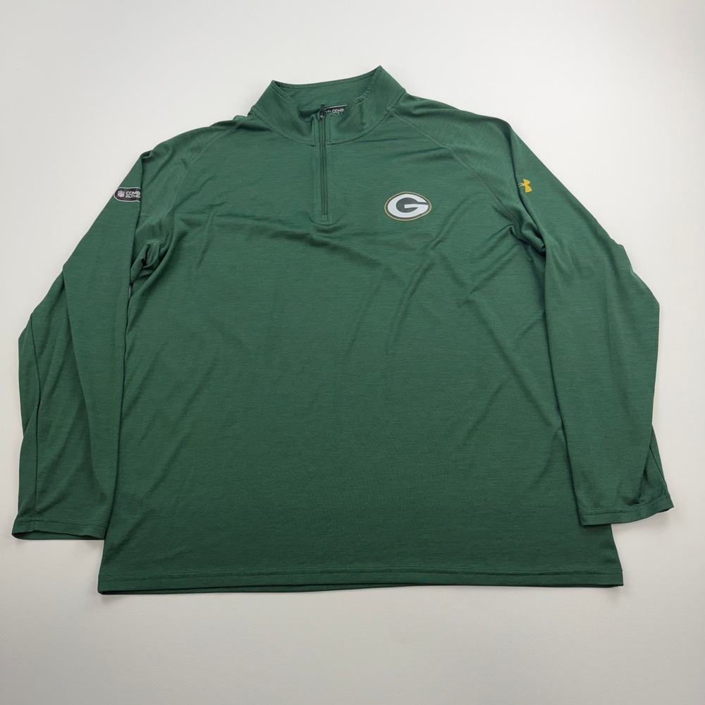 Green Bay Packers Under Armour Combine 1/4 Zip Pullover Long Sleeve Mens 2XL
